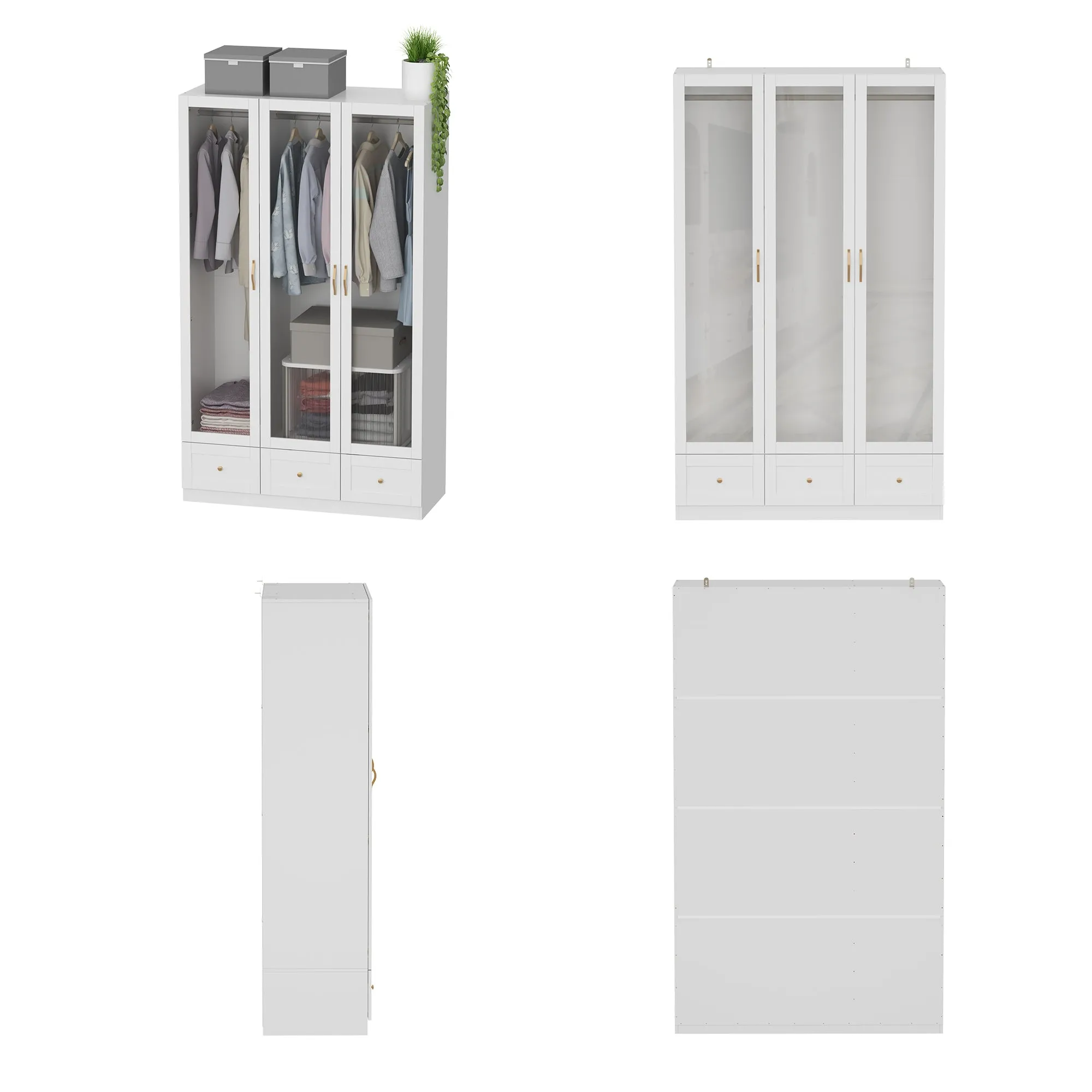 3-Door 3-Drawer Wardrobe With Elegant Design