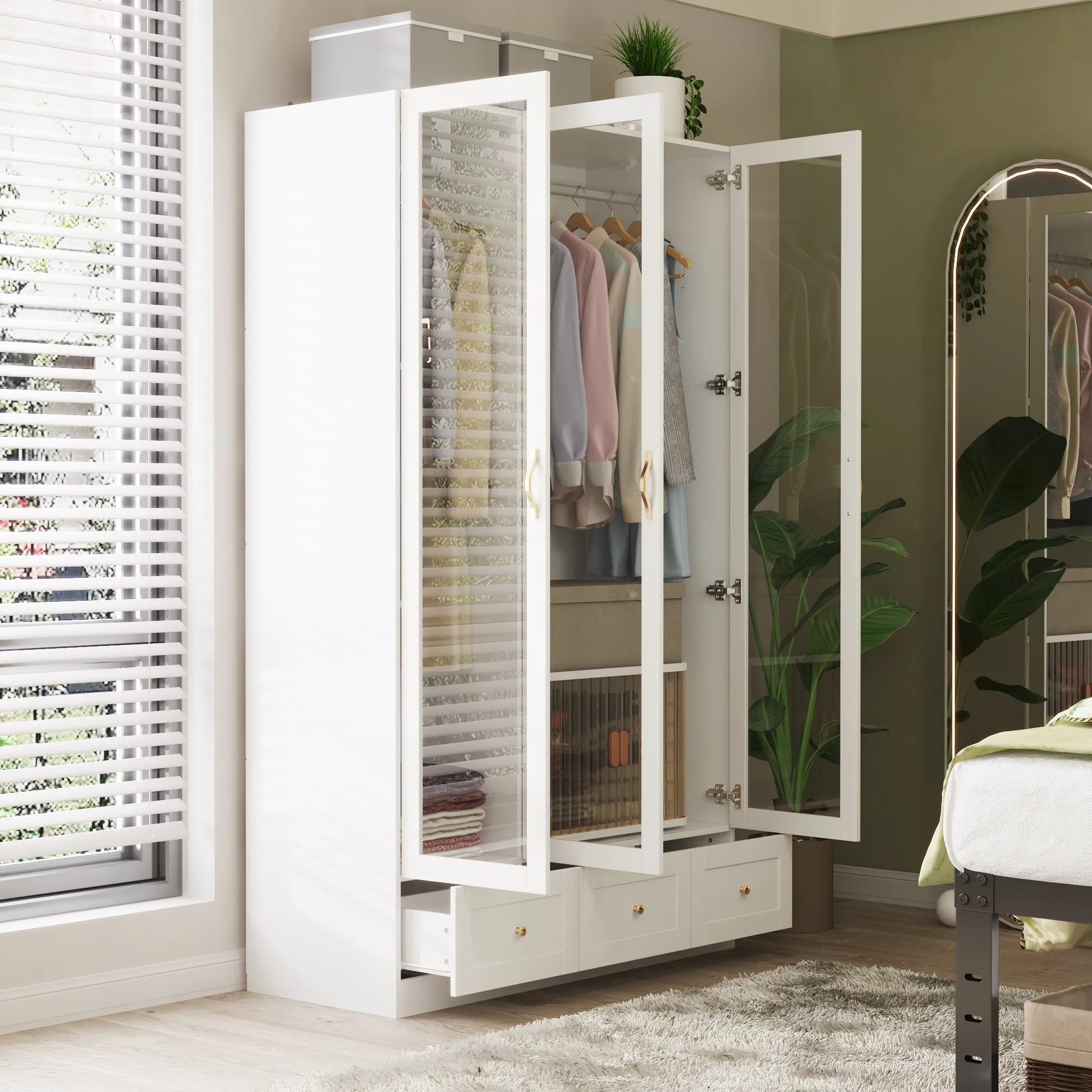 3-Door 3-Drawer Wardrobe With Elegant Design