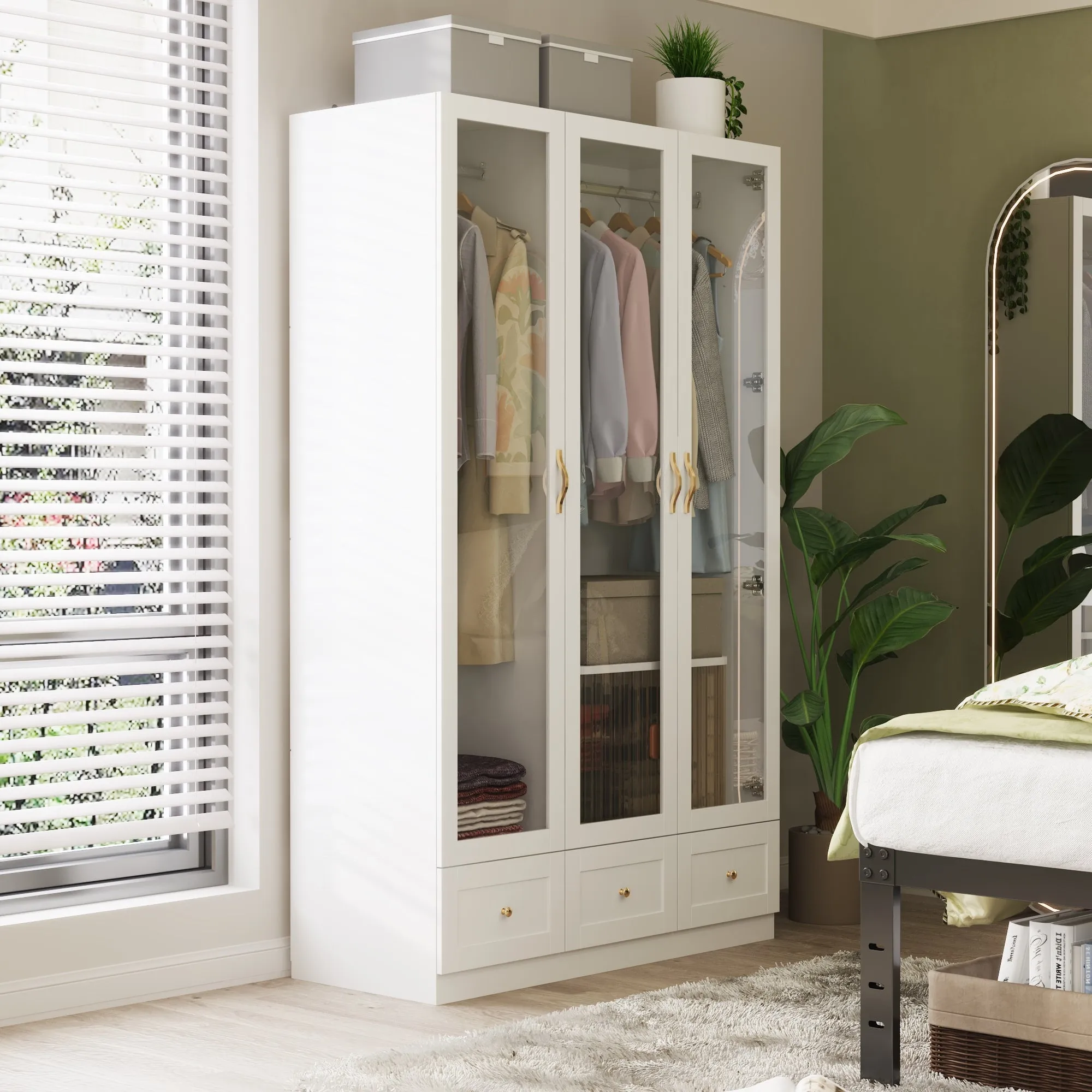 3-Door 3-Drawer Wardrobe With Elegant Design