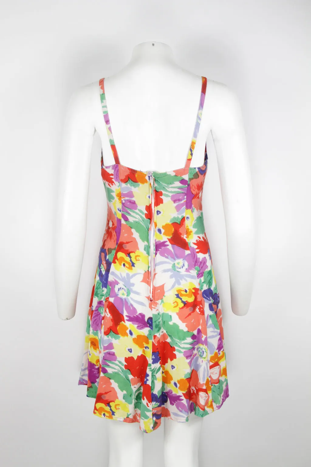 90s short strappy floral dress - S