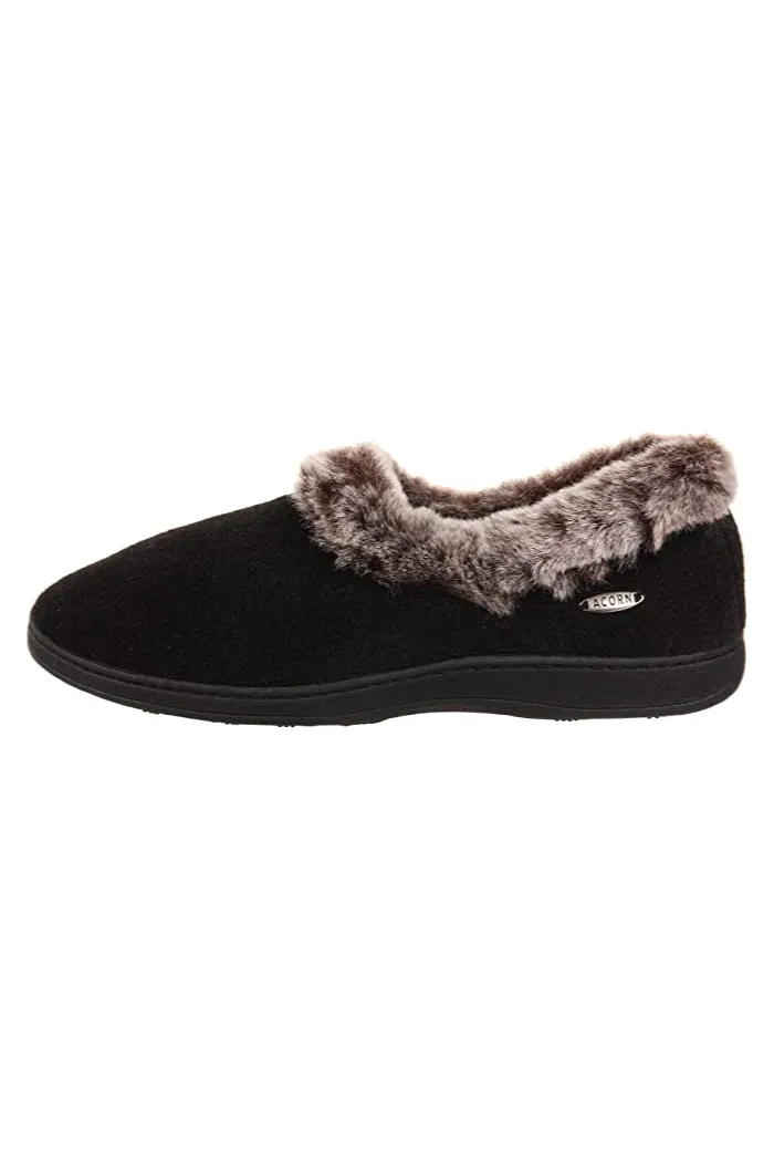 Acorn Faux Fur Chinchilla Collar Slipper