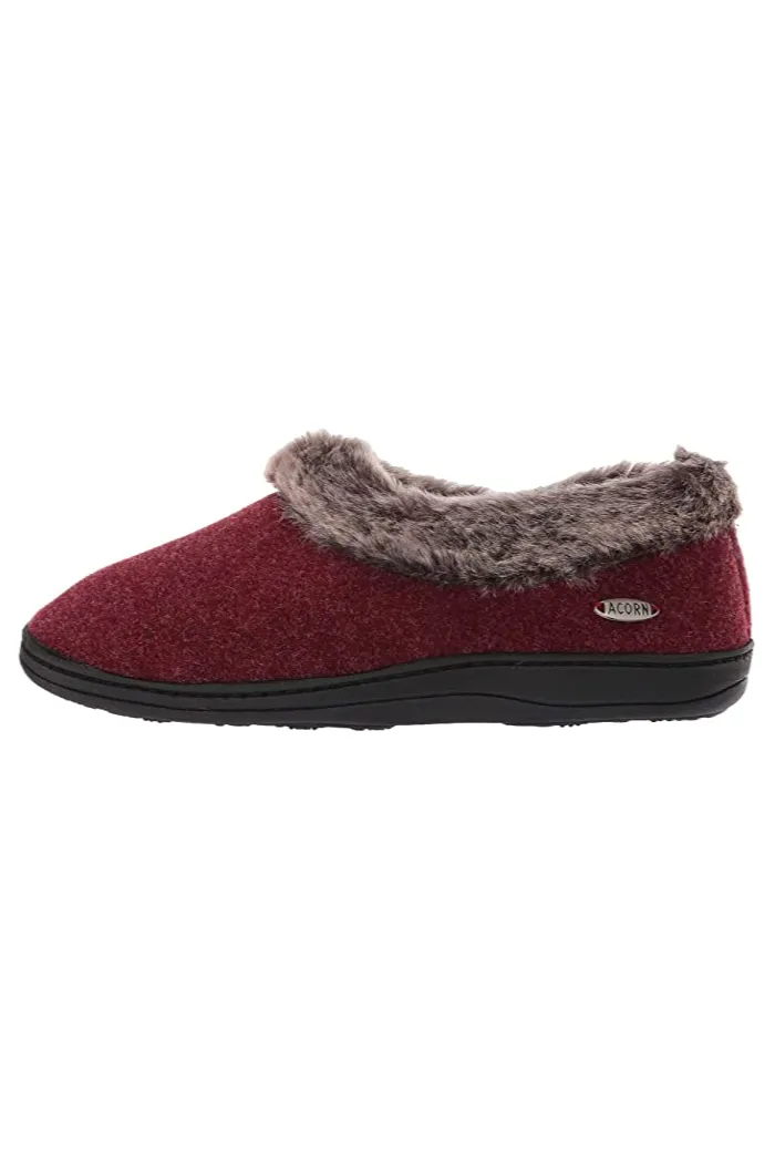 Acorn Faux Fur Chinchilla Collar Slipper