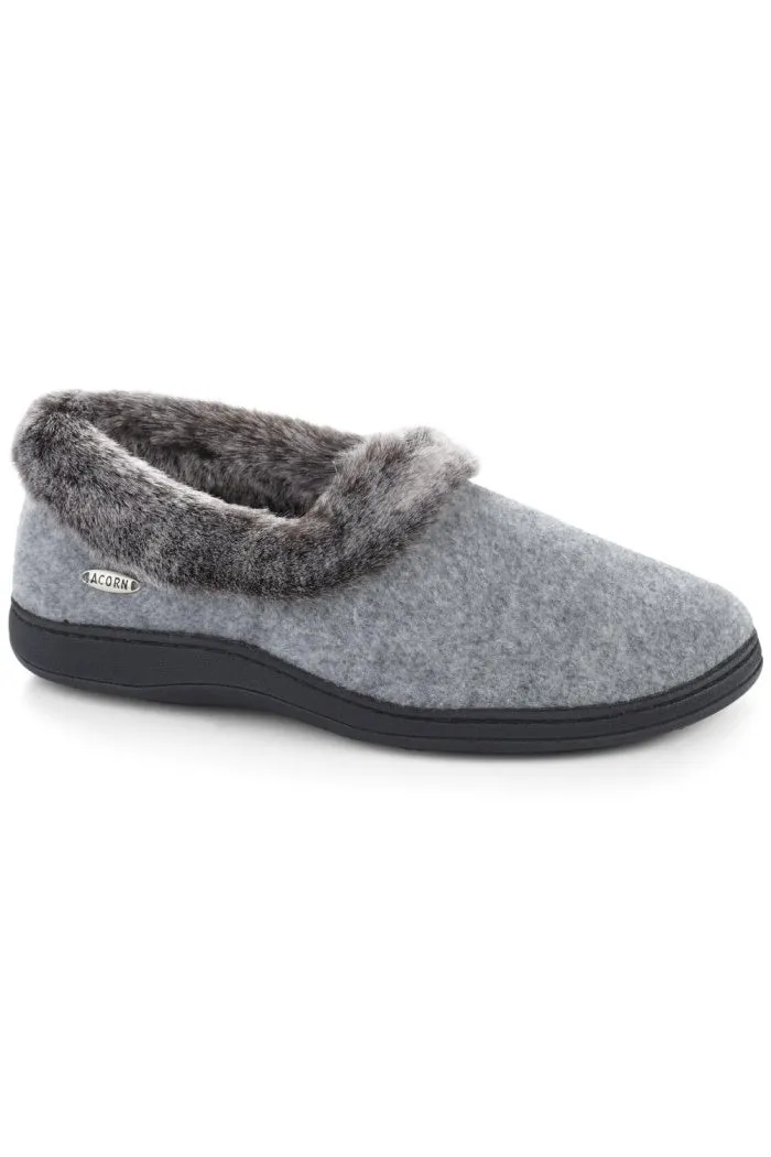 Acorn Faux Fur Chinchilla Collar Slipper