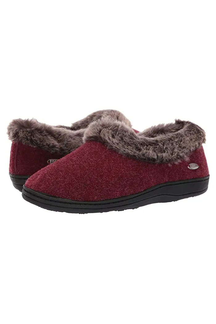 Acorn Faux Fur Chinchilla Collar Slipper