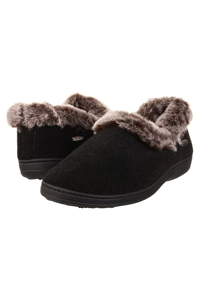 Acorn Faux Fur Chinchilla Collar Slipper