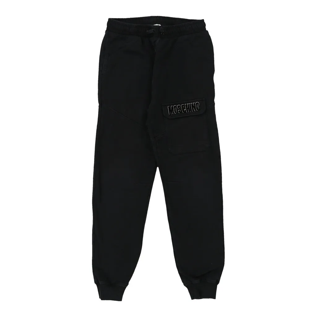 Age 12 Moshino Teen Spellout Joggers - Medium Black Cotton Blend