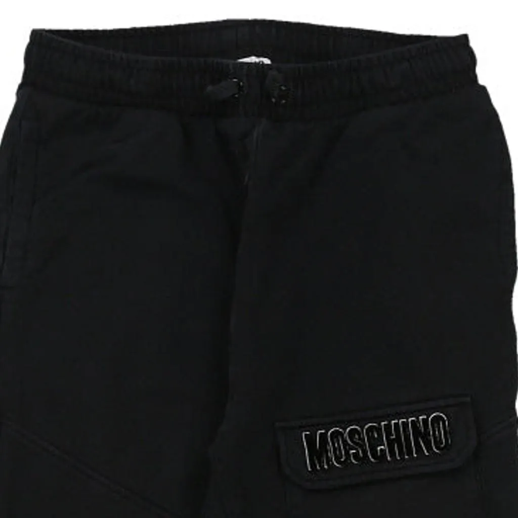 Age 12 Moshino Teen Spellout Joggers - Medium Black Cotton Blend