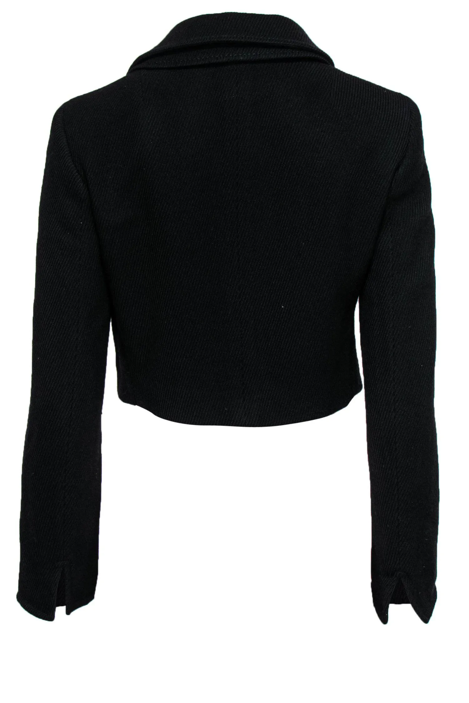Akris - Black Ribbed Wool Cropped Jacket Sz 6