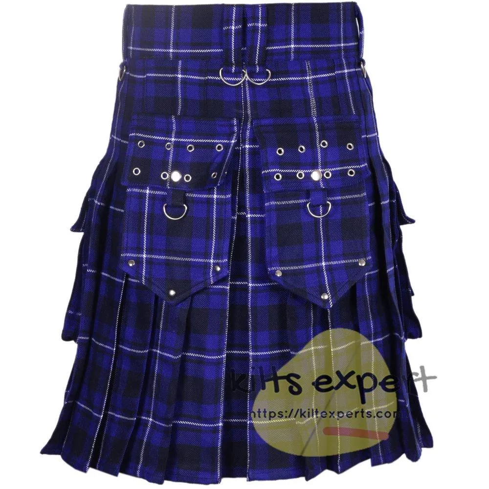 American Patriot Tartan 16Oz Utility Kilt With Stylish Pockets  - Available In Many Tartans
