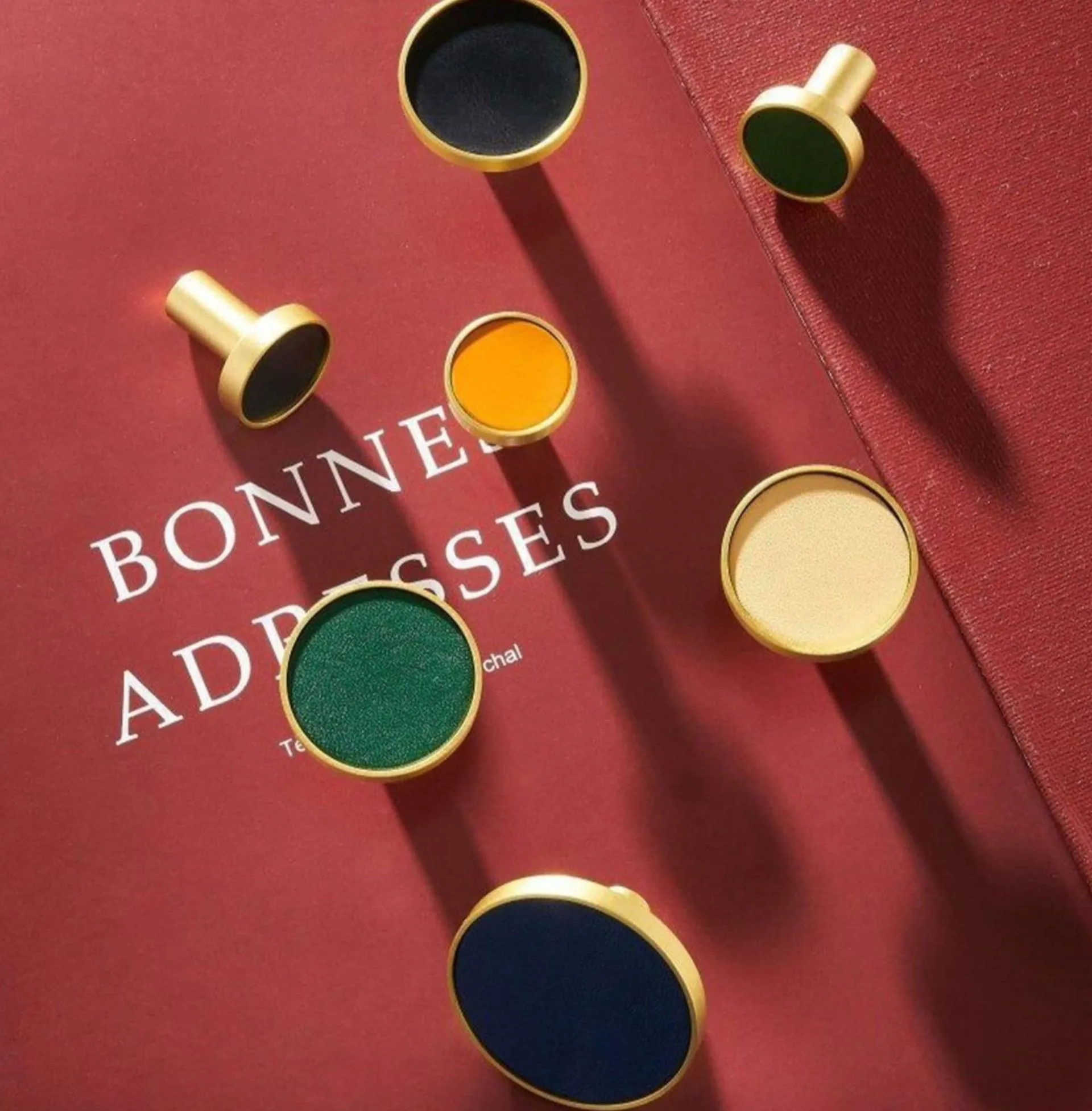 AMINTA / Solid Brass & Leather Furniture Knobs