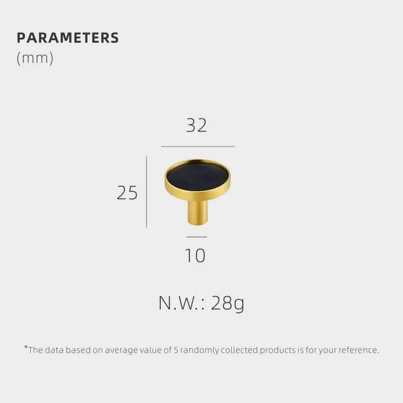 AMINTA / Solid Brass & Leather Furniture Knobs