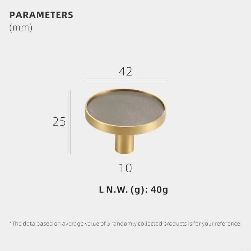 AMINTA / Solid Brass & Leather Furniture Knobs