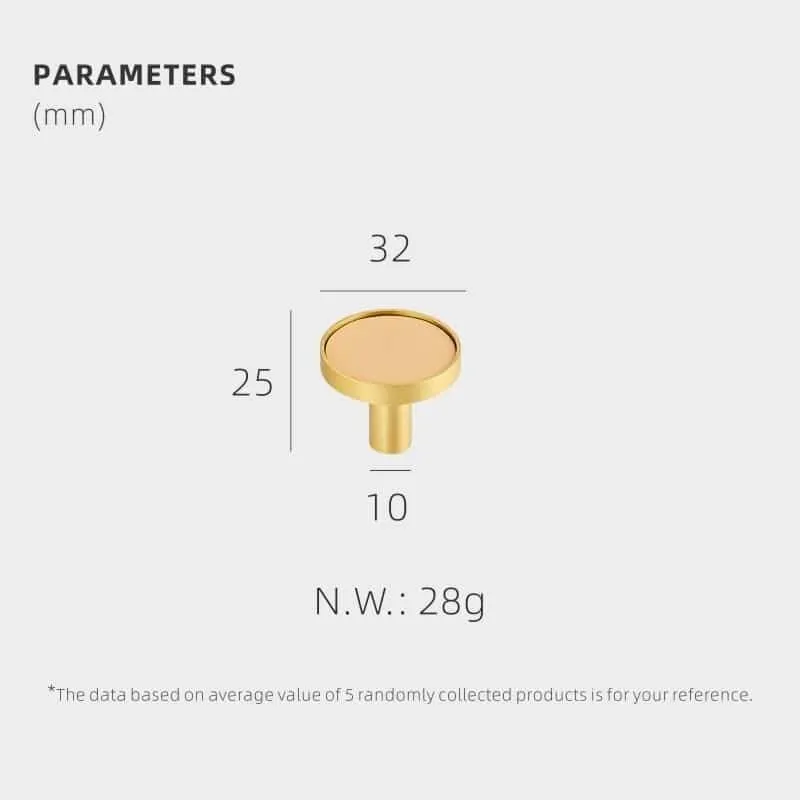AMINTA / Solid Brass & Leather Furniture Knobs
