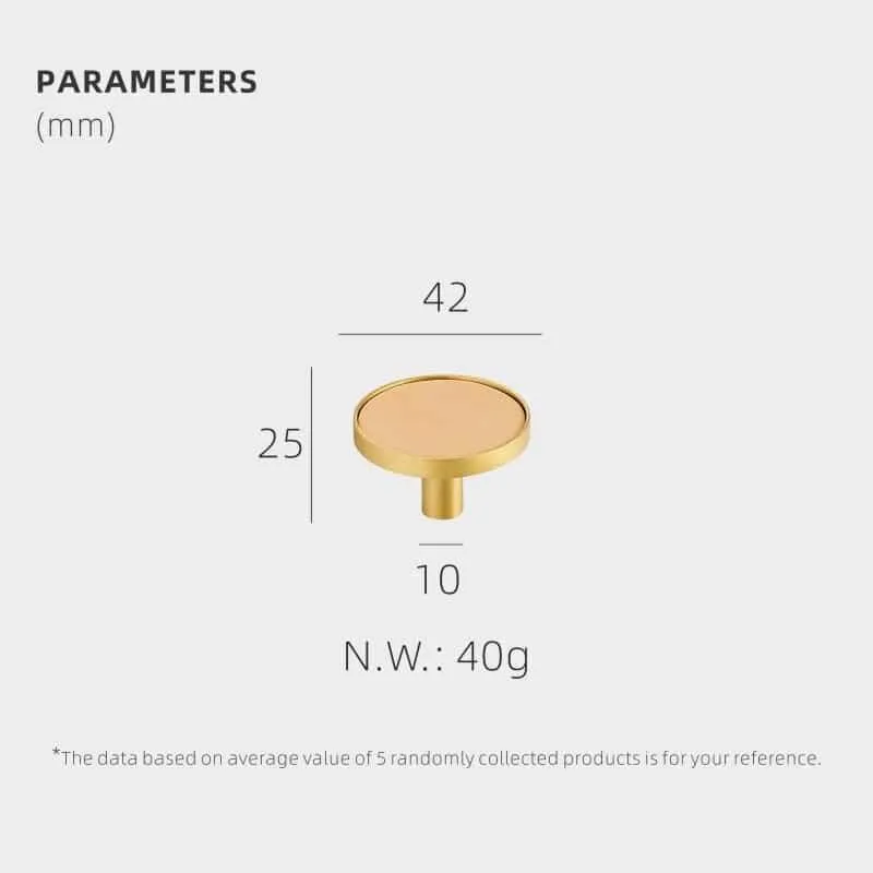 AMINTA / Solid Brass & Leather Furniture Knobs