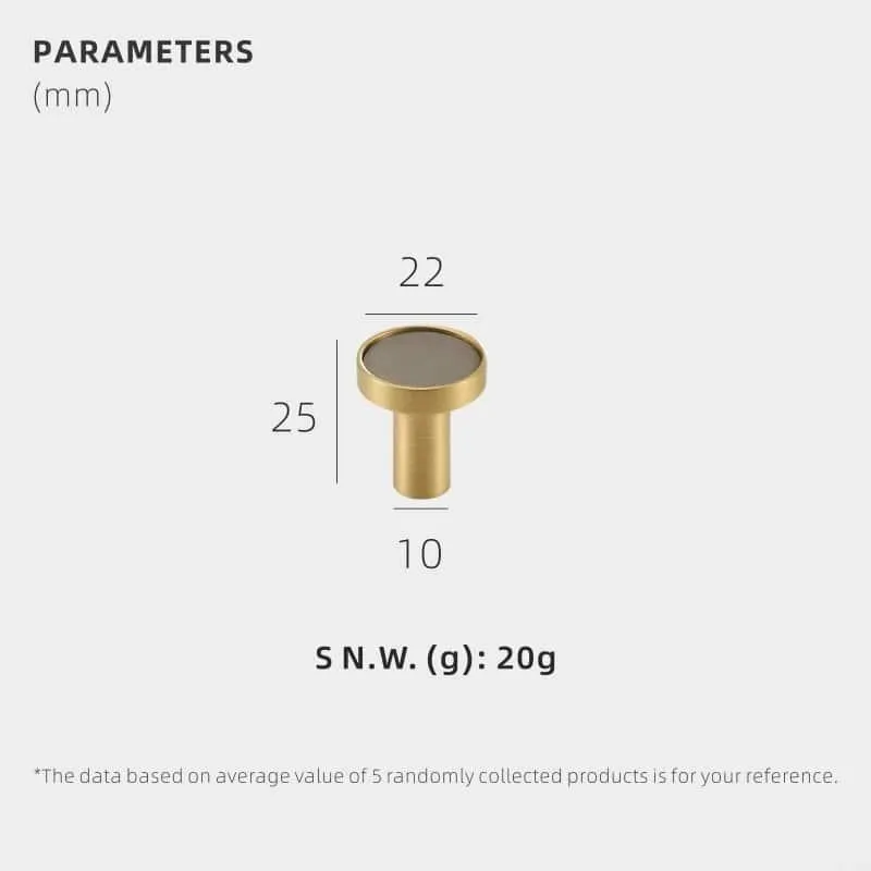 AMINTA / Solid Brass & Leather Furniture Knobs