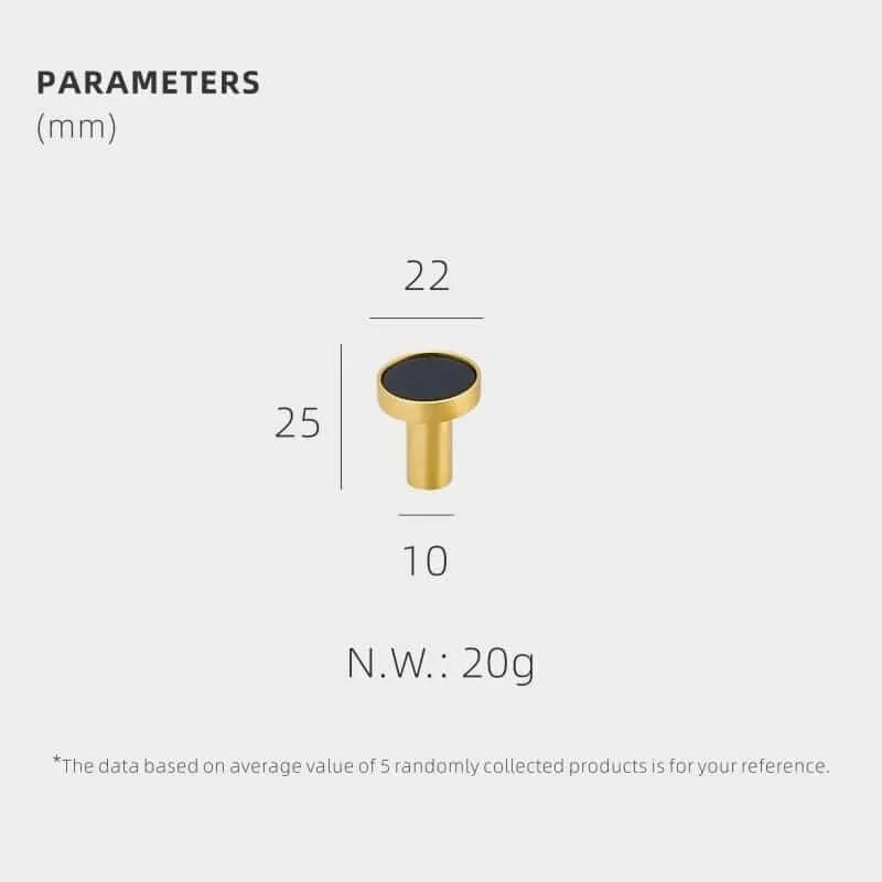 AMINTA / Solid Brass & Leather Furniture Knobs