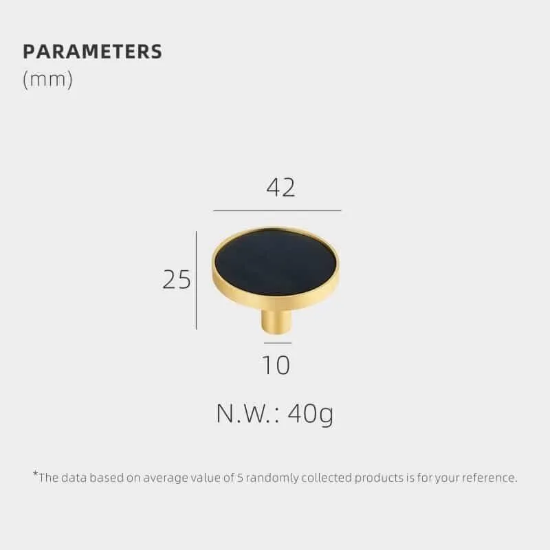 AMINTA / Solid Brass & Leather Furniture Knobs