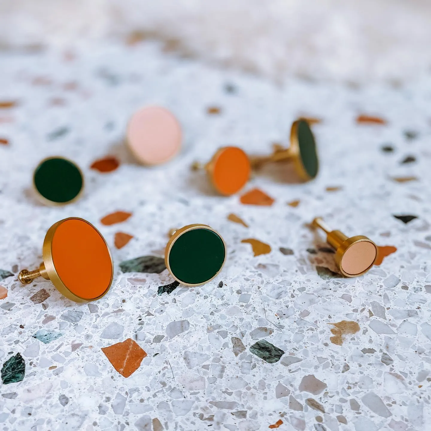 AMINTA / Solid Brass & Leather Furniture Knobs