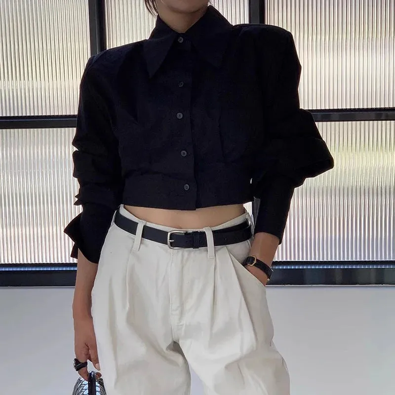 Back Tie Cropped Blouse