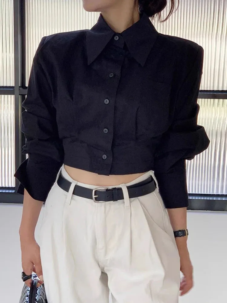 Back Tie Cropped Blouse