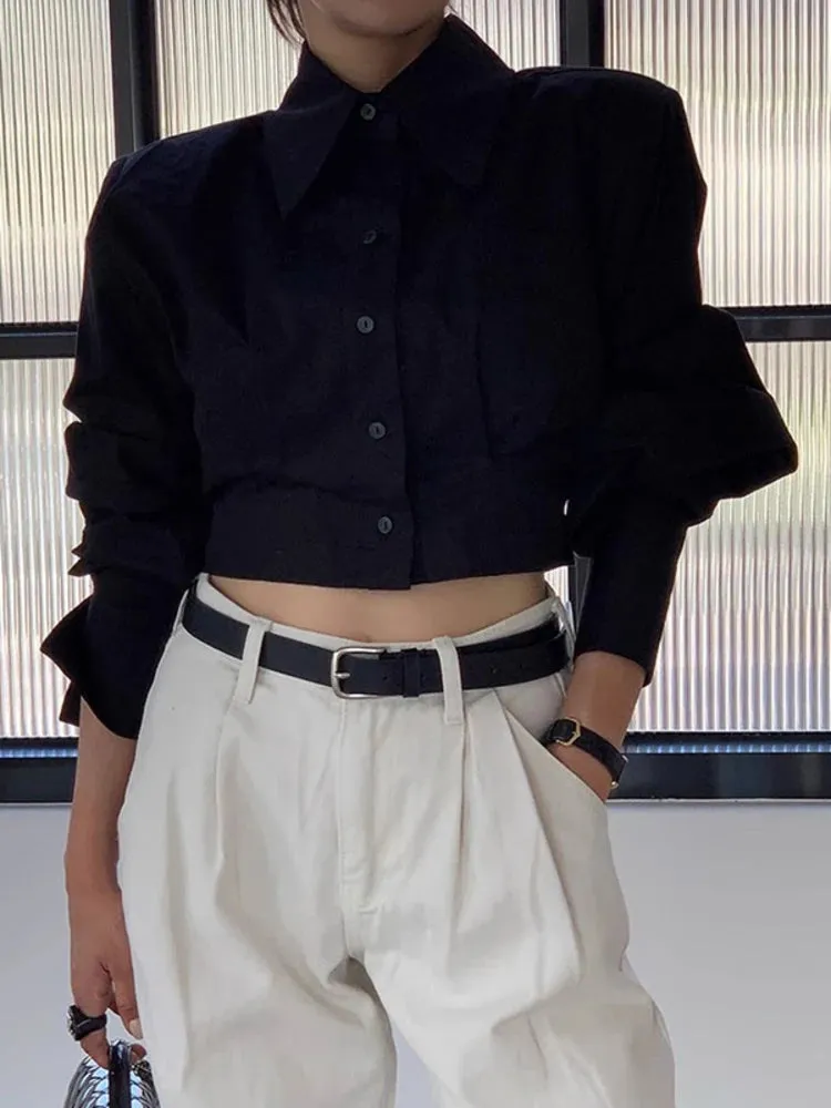Back Tie Cropped Blouse