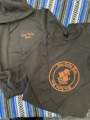 Blue Collar Babe Hoodie-Black with Orange High Visibility Design