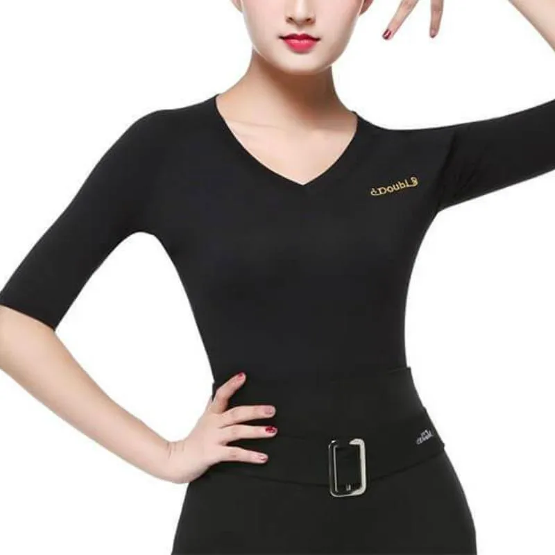 Boat Neck Short Sleeve Latin/Ballroom Top