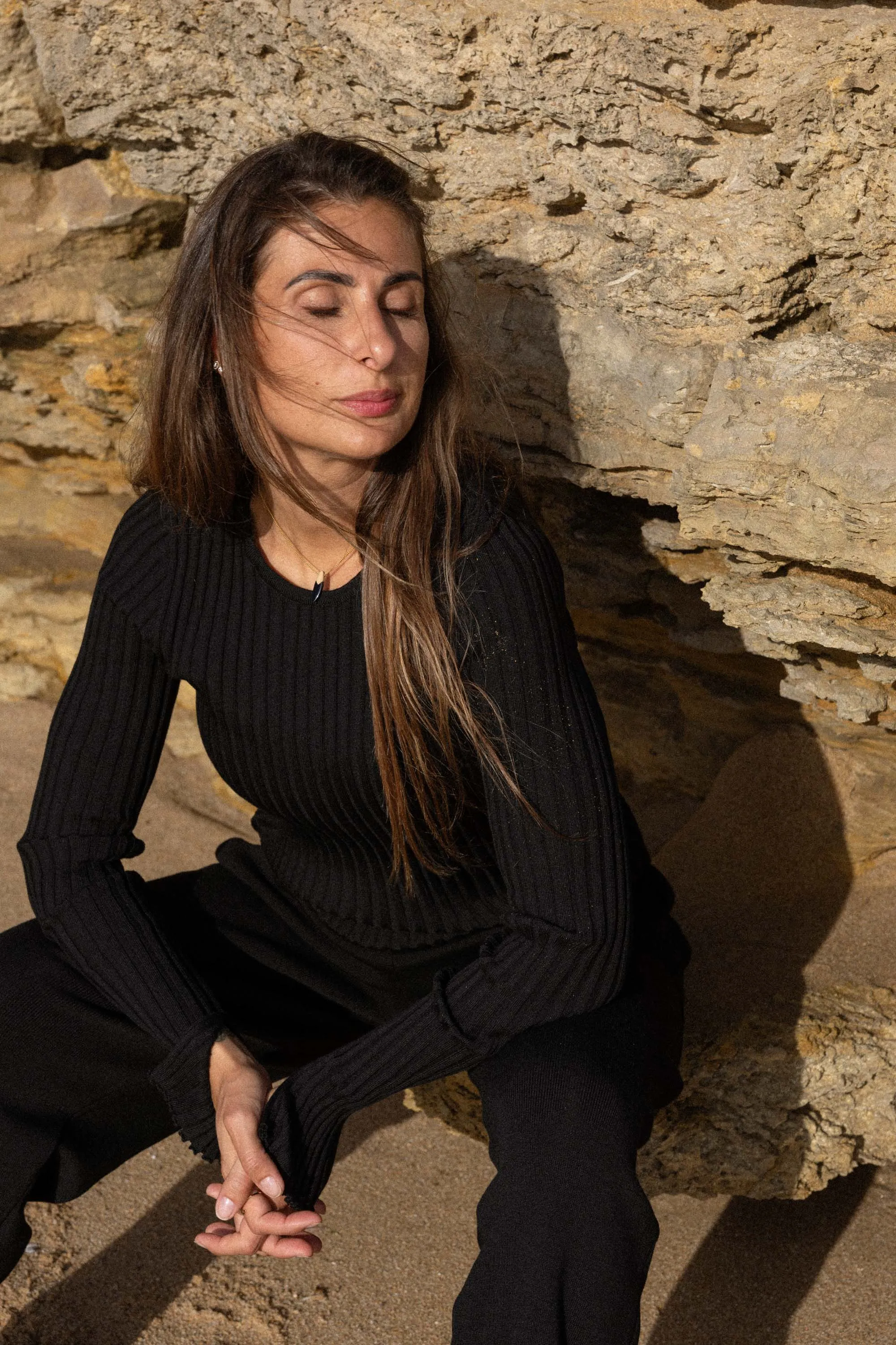Brera 100% Merino Long-Sleeve Top Black
