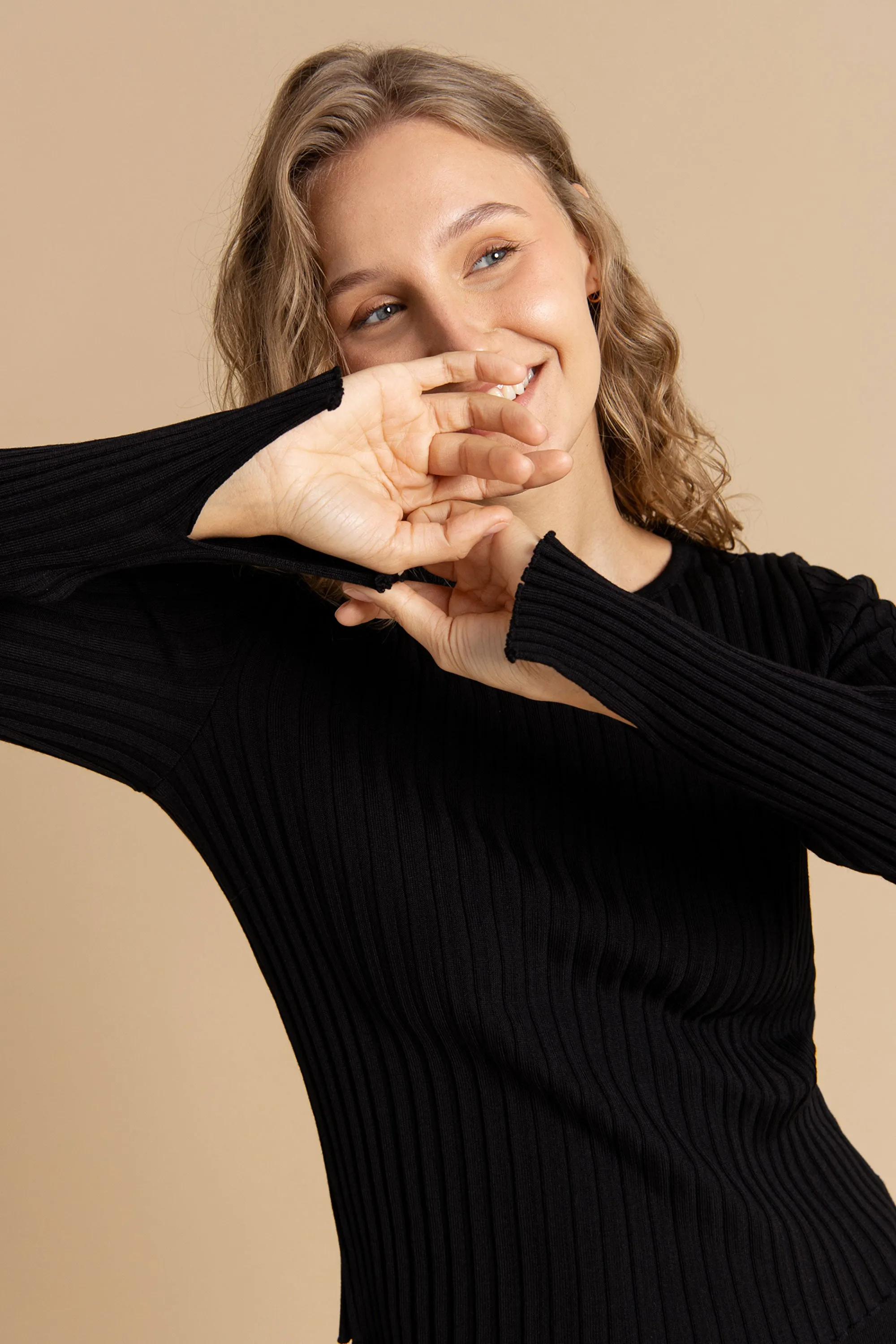 Brera 100% Merino Long-Sleeve Top Black