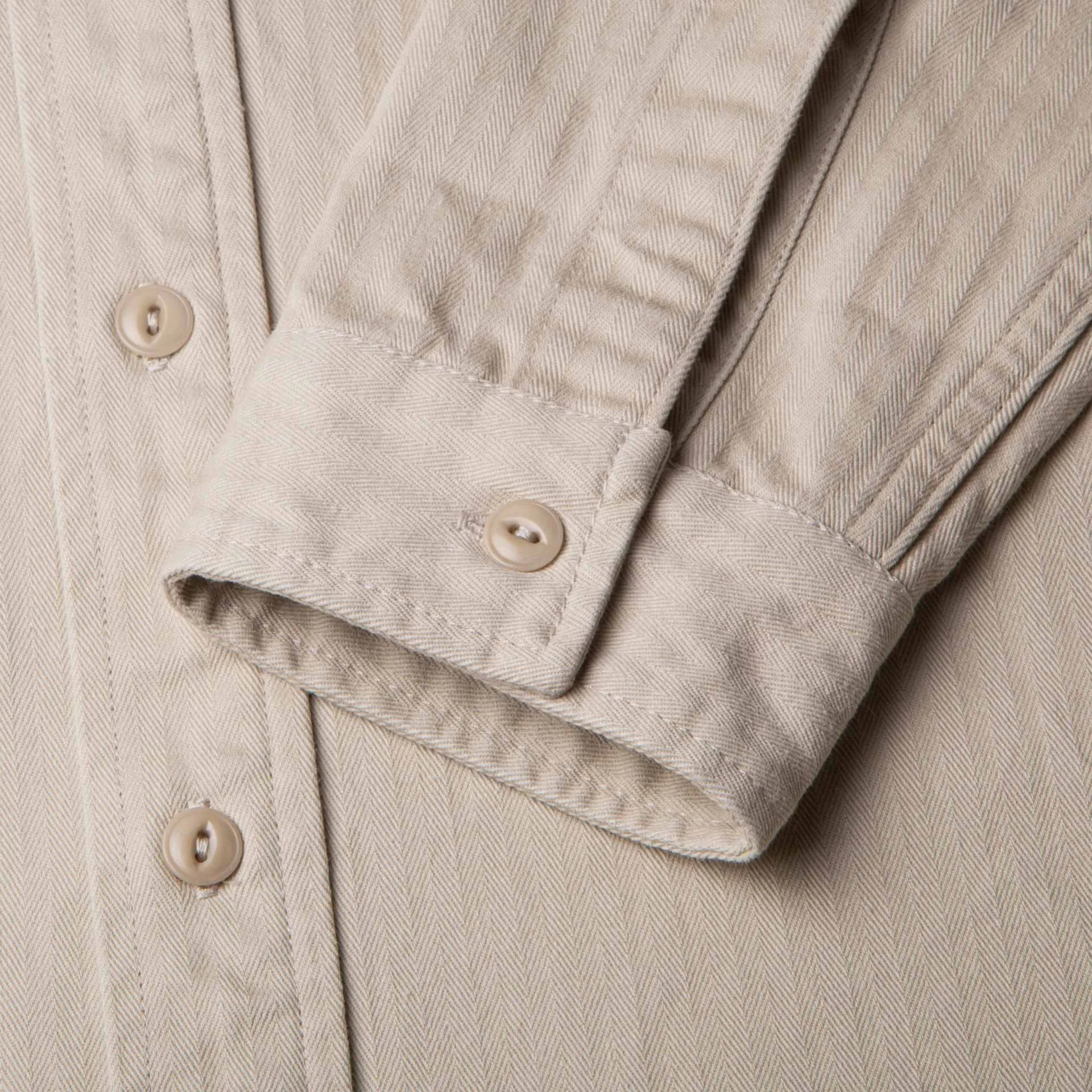 BWS-02 UTILITY SHIRT 8 oz. ivory herringbone