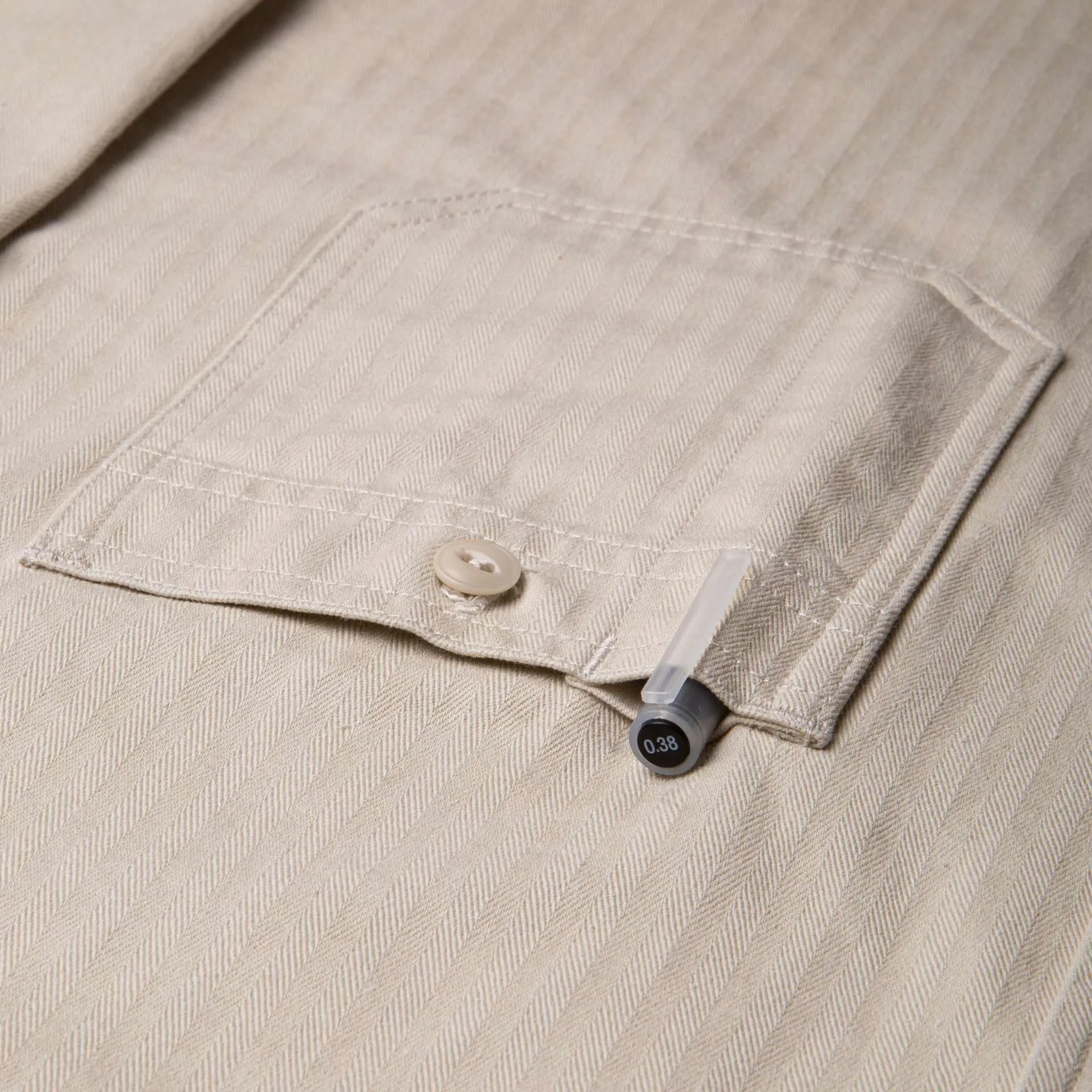 BWS-02 UTILITY SHIRT 8 oz. ivory herringbone