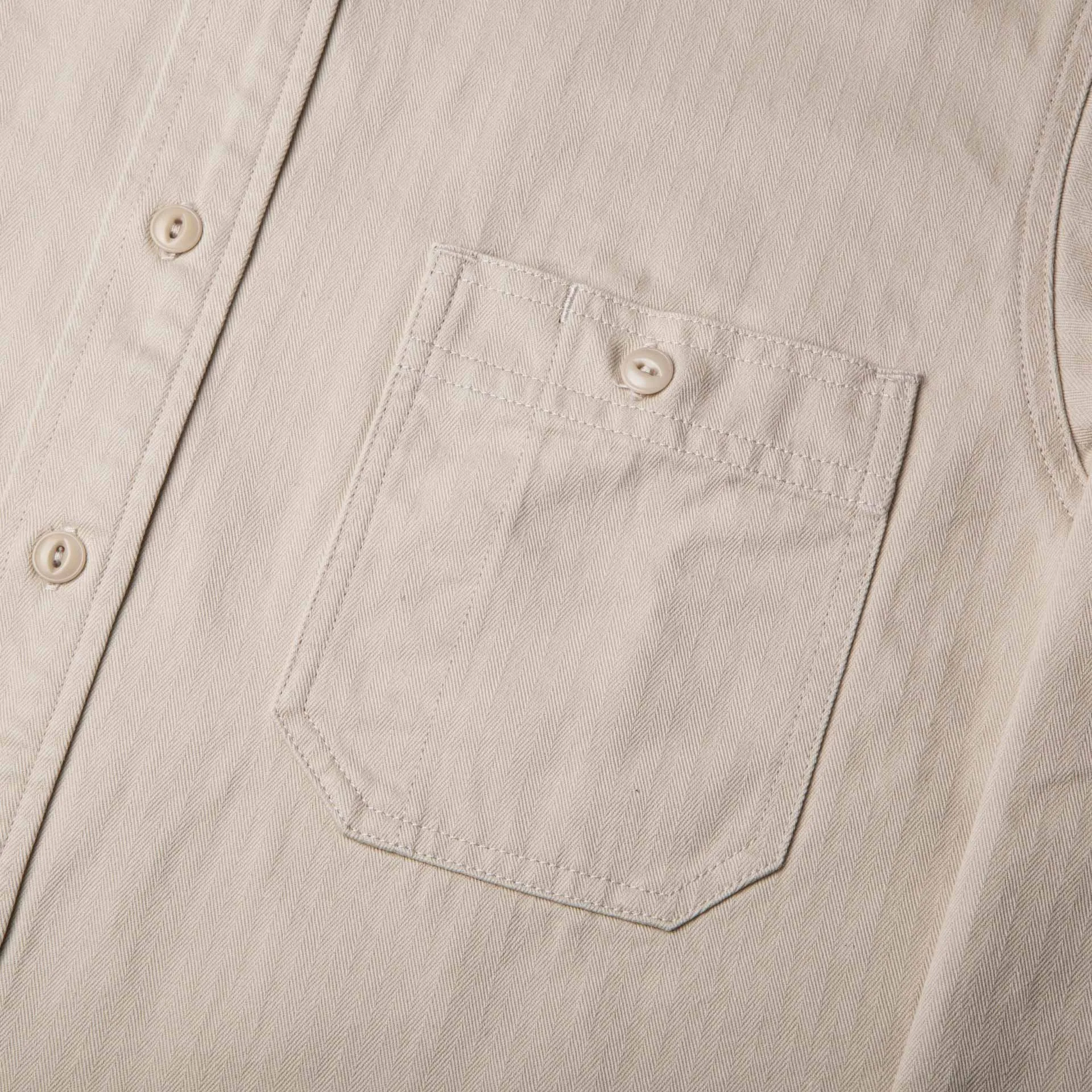 BWS-02 UTILITY SHIRT 8 oz. ivory herringbone
