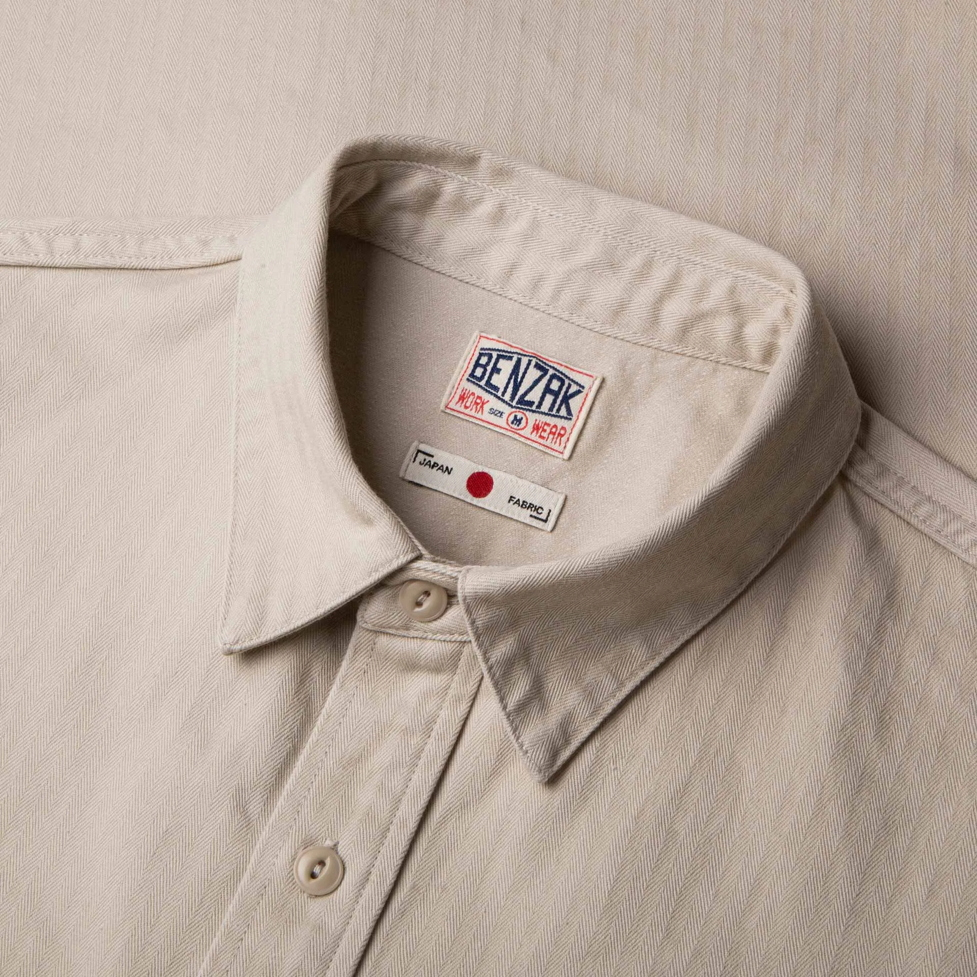 BWS-02 UTILITY SHIRT 8 oz. ivory herringbone
