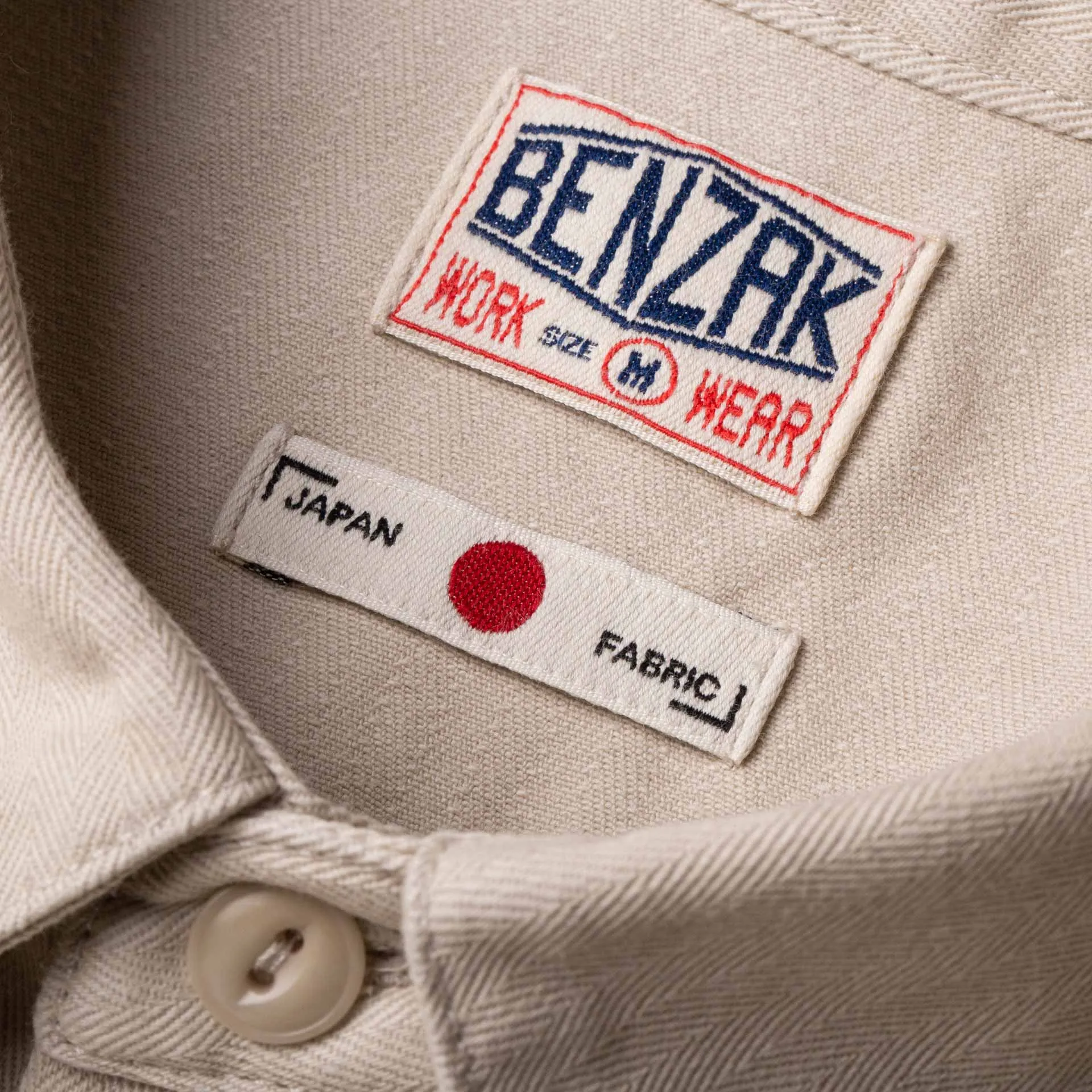BWS-02 UTILITY SHIRT 8 oz. ivory herringbone