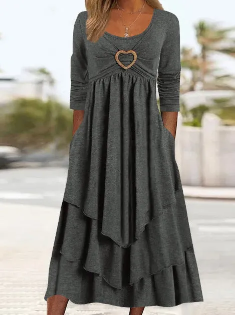 Casual Jersey Grommets Loose Dress