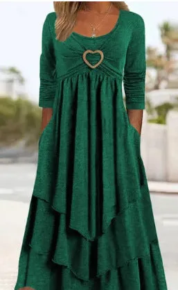 Casual Jersey Grommets Loose Dress