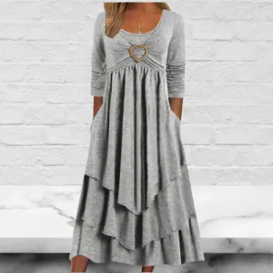 Casual Jersey Grommets Loose Dress