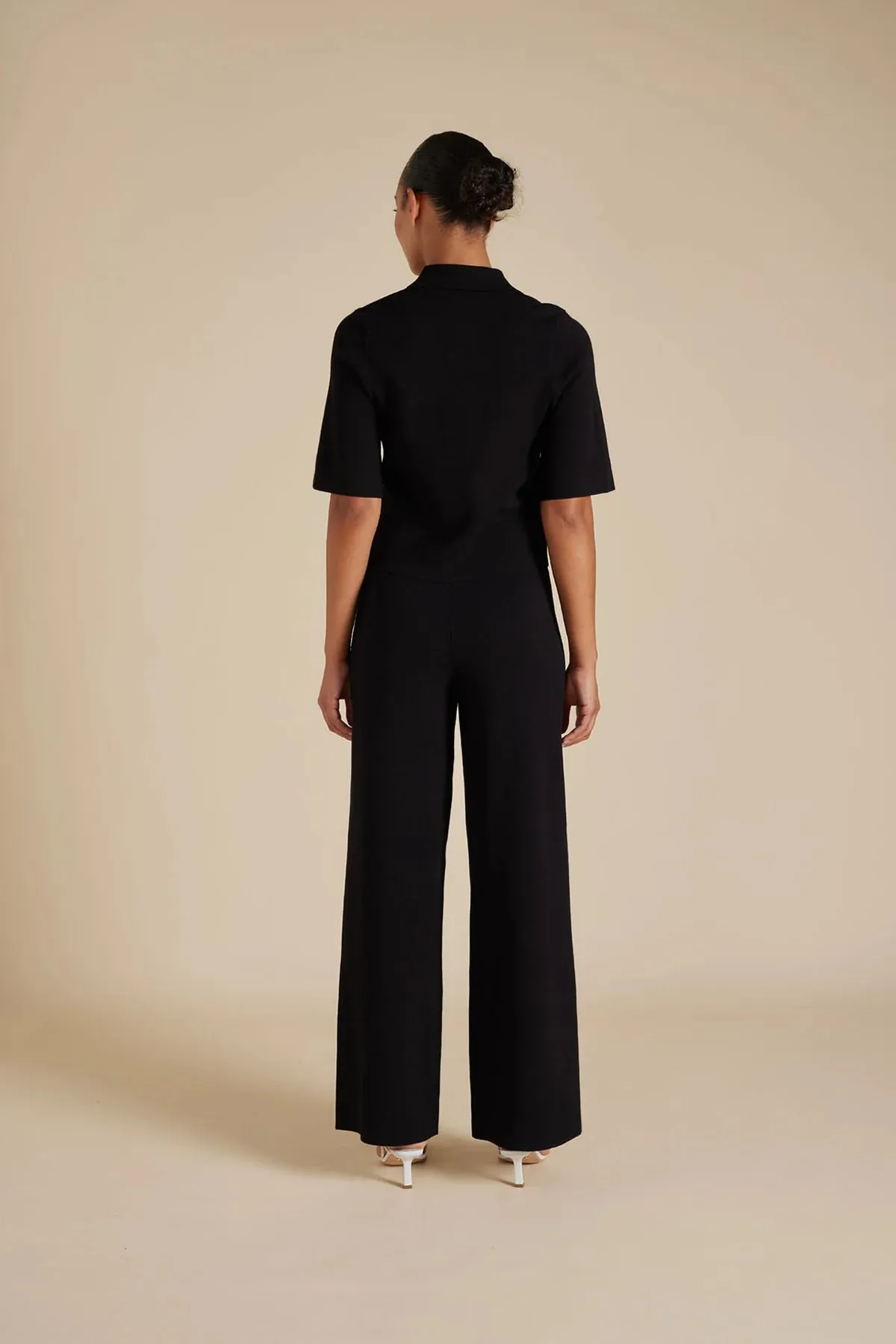 CHELSEA CREPE KNIT JACKET IN BLACK