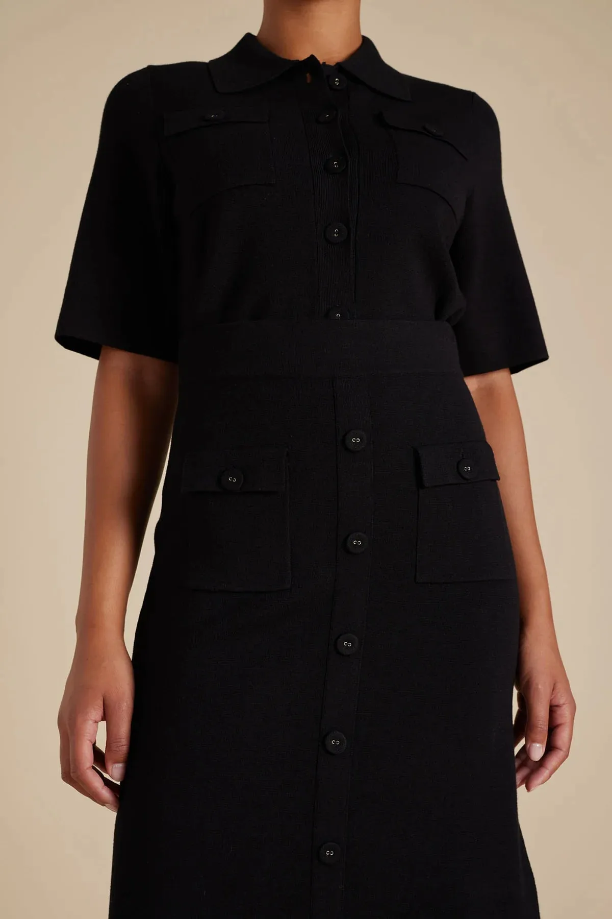 CHELSEA CREPE KNIT JACKET IN BLACK