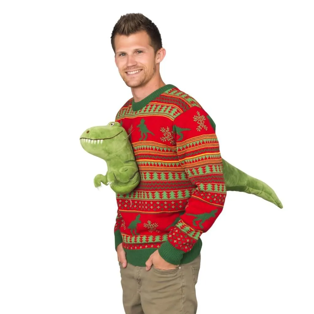 Christmas Sweater JulesRoche 3D T-Rex Dinosaur Design