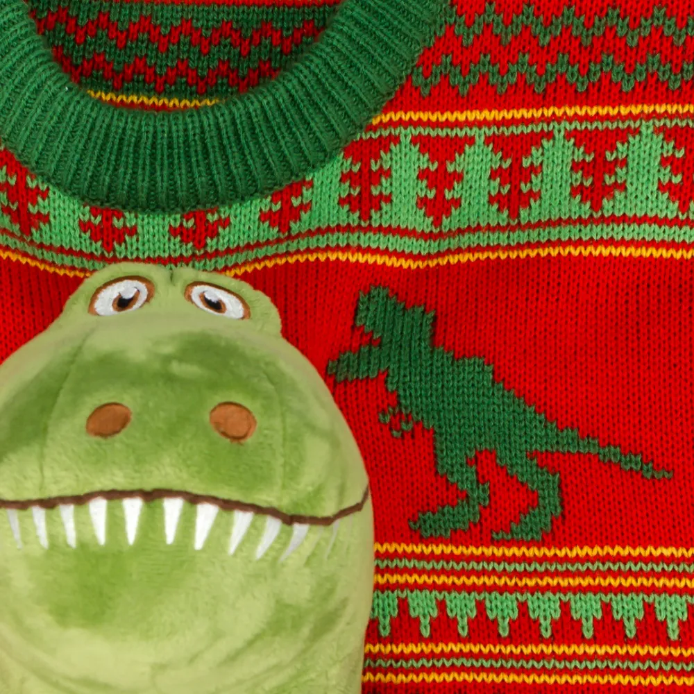 Christmas Sweater JulesRoche 3D T-Rex Dinosaur Design