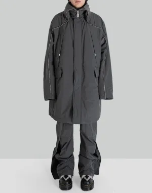 Continuous Zipper Quilted Coat