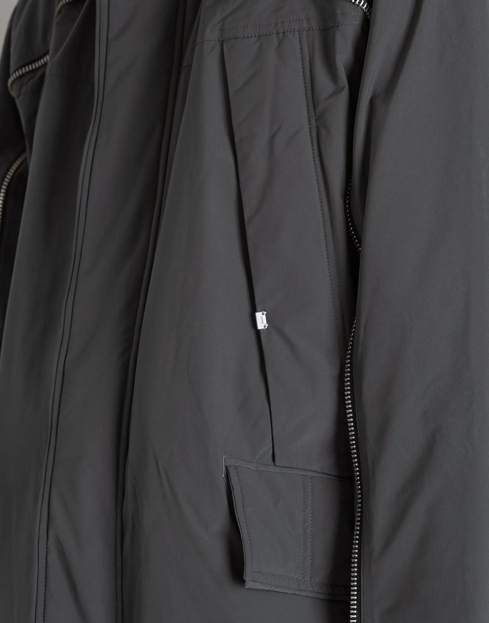 Continuous Zipper Quilted Coat