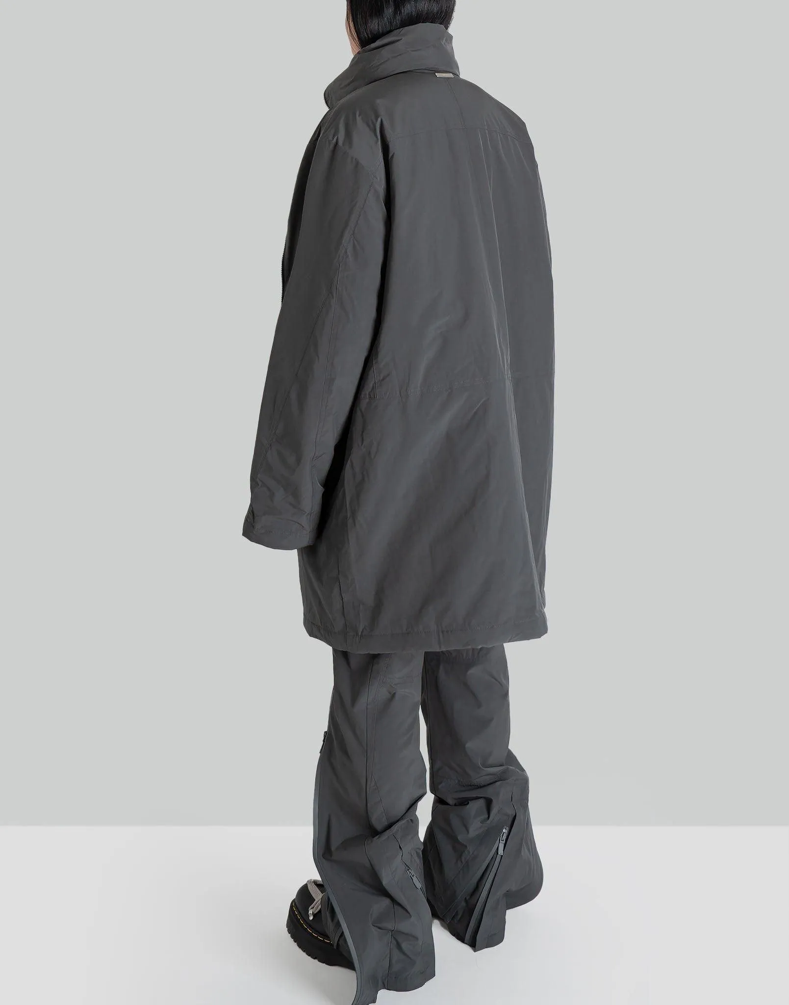 Continuous Zipper Quilted Coat
