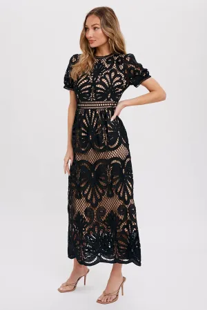 Crochet Lace Midi Dress