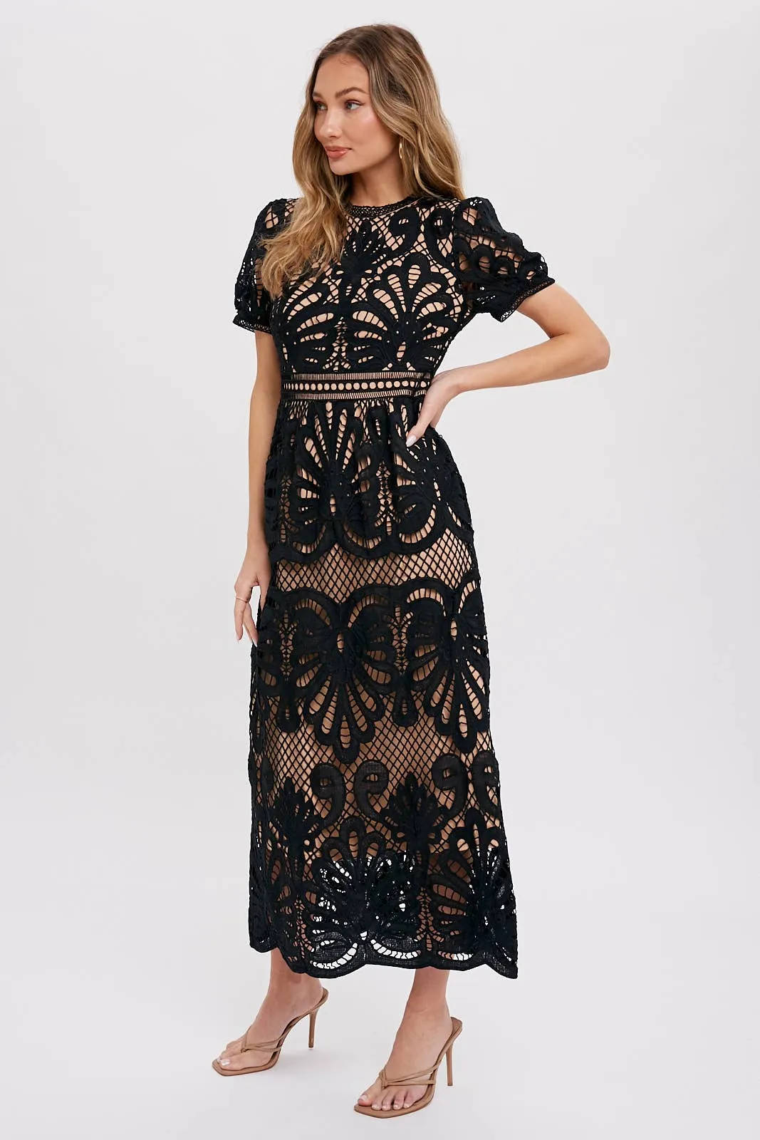 Crochet Lace Midi Dress