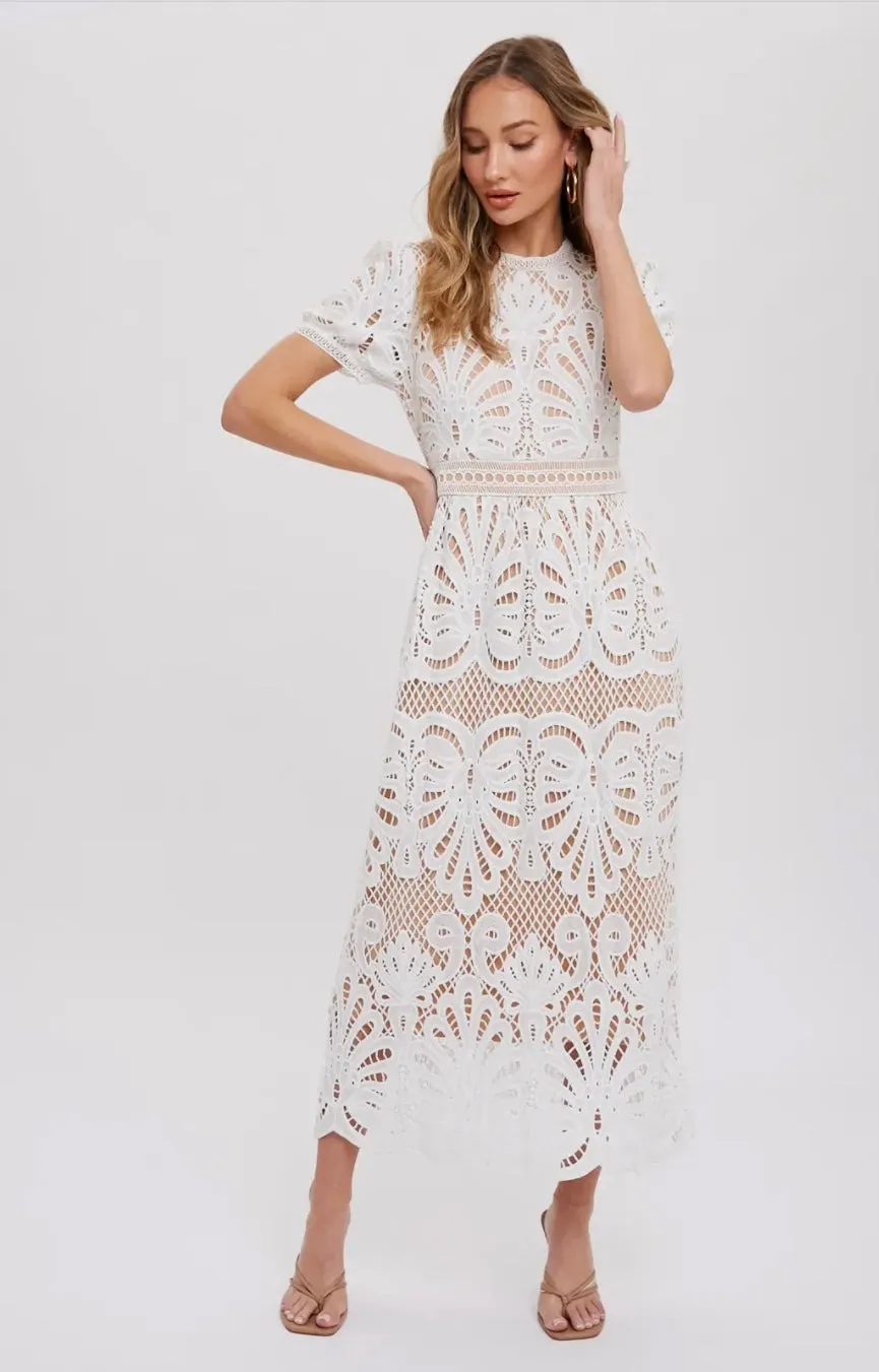 Crochet Lace Midi Dress