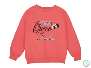 Custom Name Sweatshirt For Toddler Girls with Drama Queen