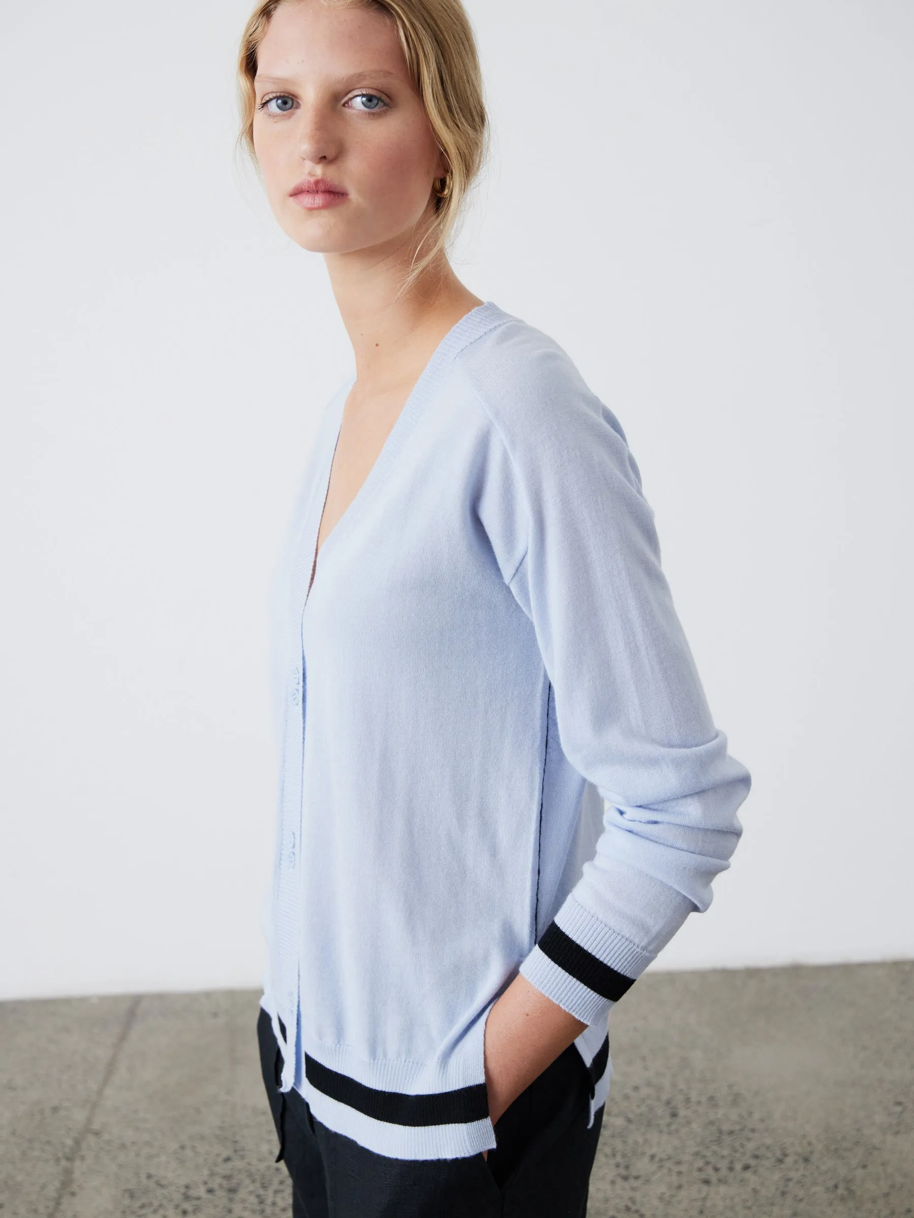 Essie Split Side Cardigan - Dusky Blue