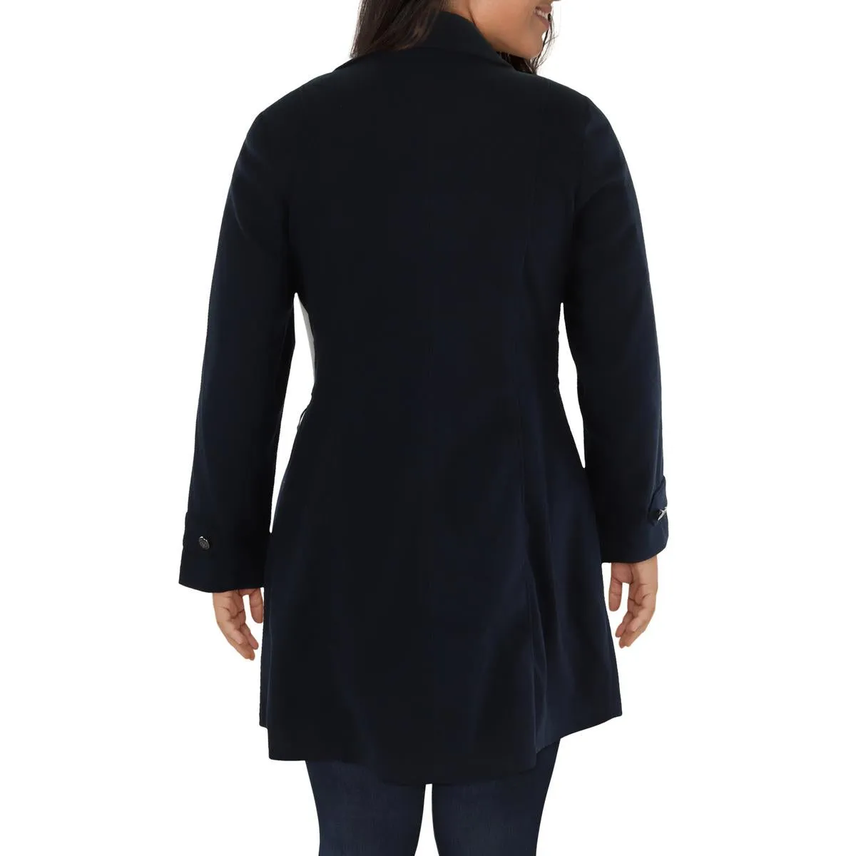 Evans Womens Plus Double-Breasted Military Overcoat